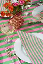 Load image into Gallery viewer, Peppermint and Strawberry Stripe Napkins X4
