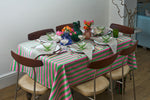 Load image into Gallery viewer, Peppermint and Strawberry Stripe Tablecloth
