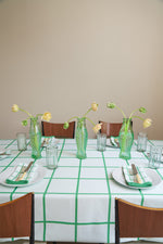 Load image into Gallery viewer, Marzipan Check Mint &amp; Emerald Tablecloth
