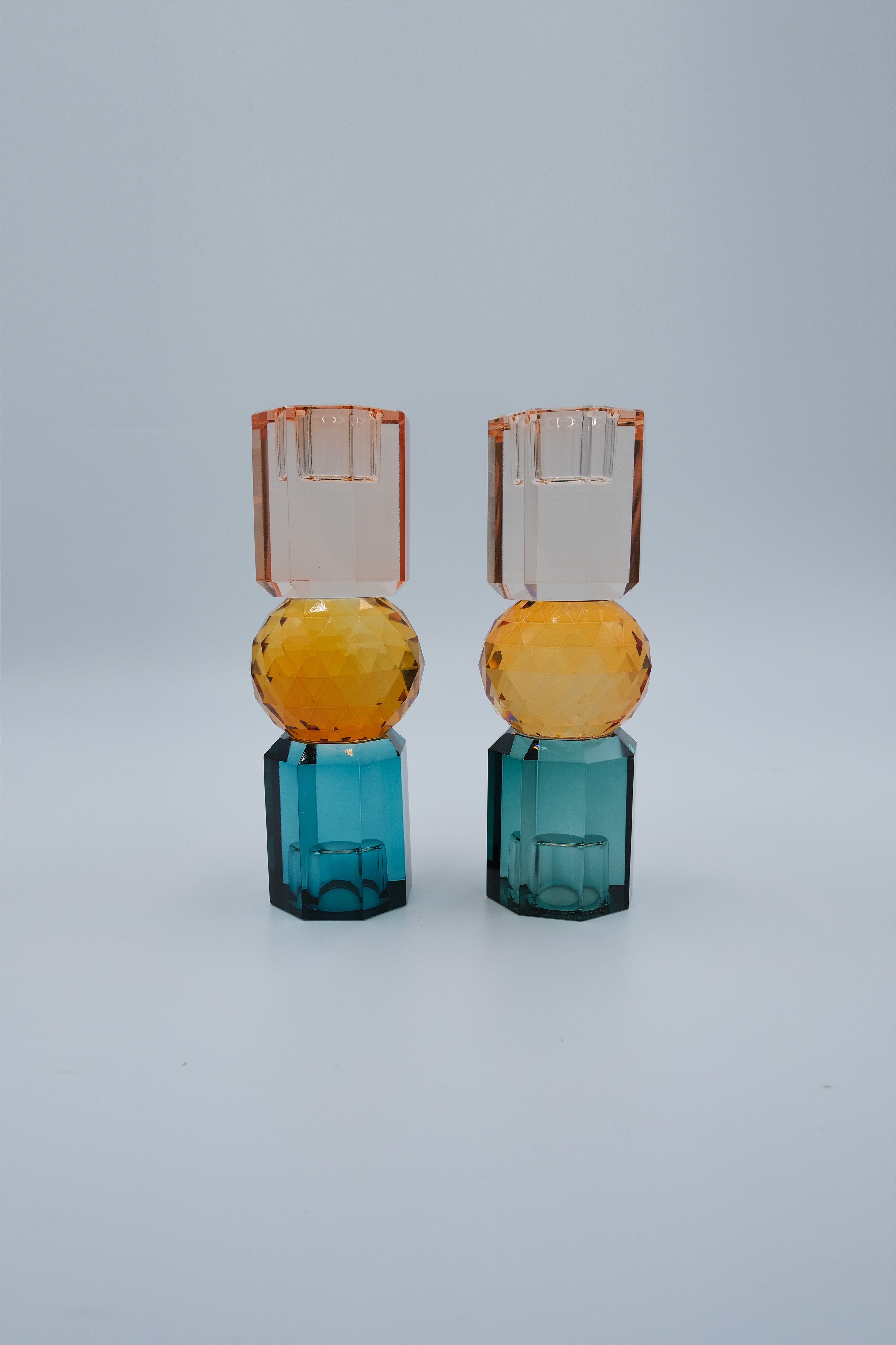 Geometric Crystal Candlestick Holders