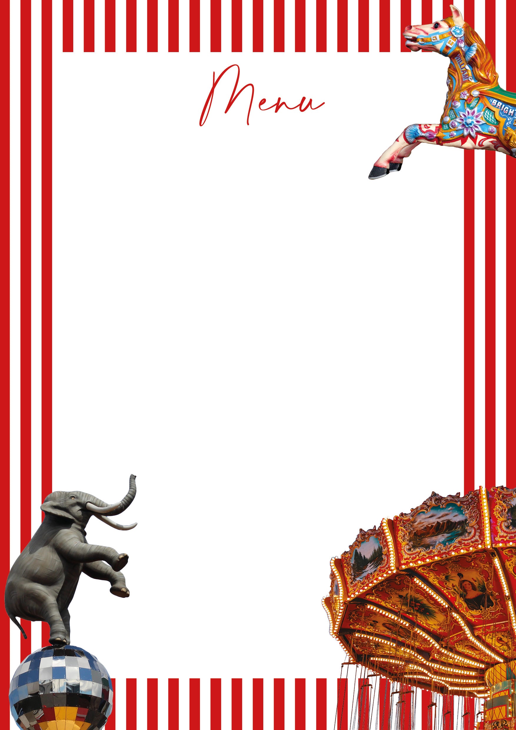 Cicus Menu Background Design Circus Page Border